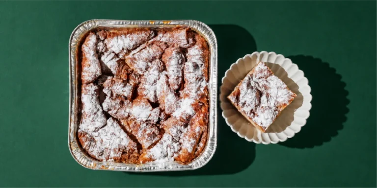 Baked Croissant Bread Pudding with Vanilla Custard