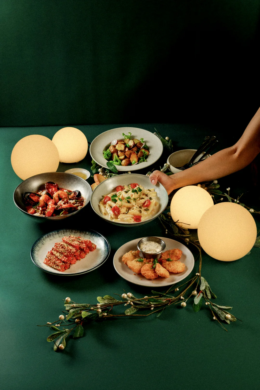 Christmas catering spread by Four Seasons Catering