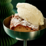Baked Croissant Bread Pudding with Vanilla Bean Ice Cream