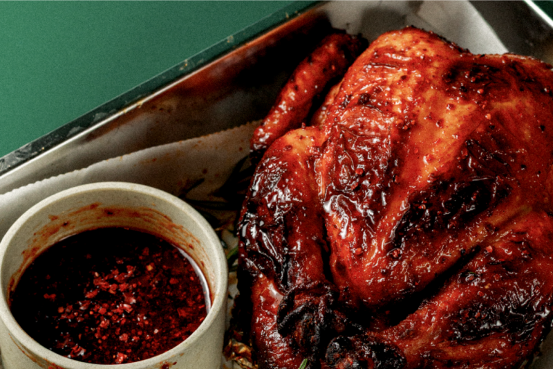 Whole Roast Chicken with Hot Honey Glaze